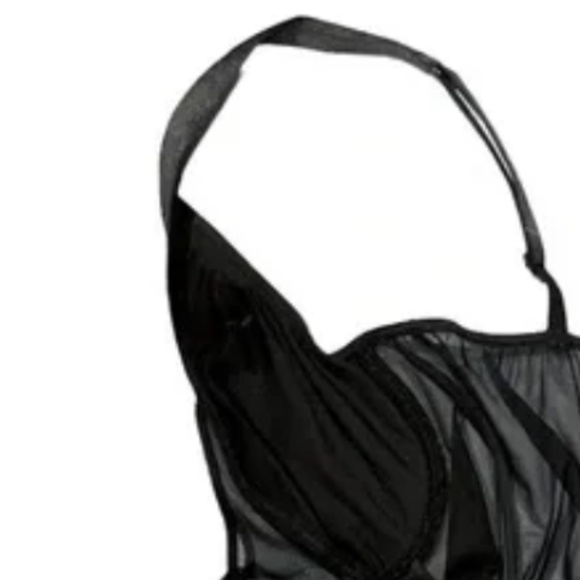 Black bustier bodysuit shape wear elastic corset - adjustable- high hip cut - Picture 3 of 5